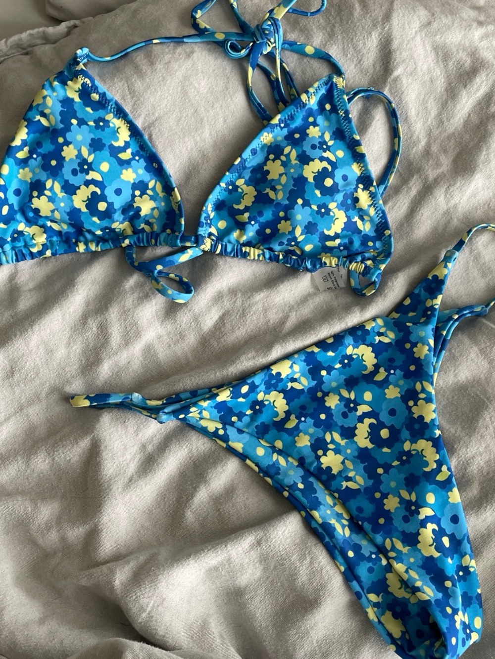 Blue Floral' Two-Piece Swim Bikini